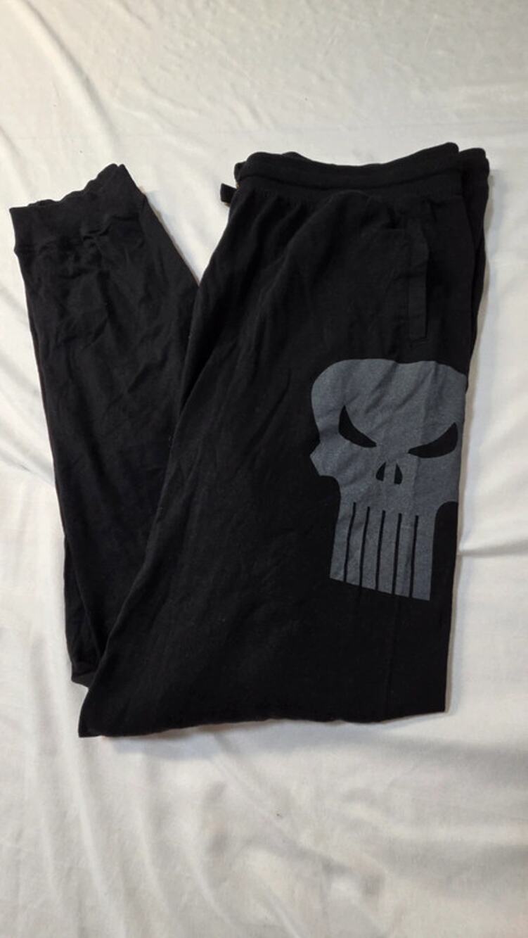 Marvel Punisher Pajama Pants XL Black Skull Lounge Sleepwear NWOT Mens